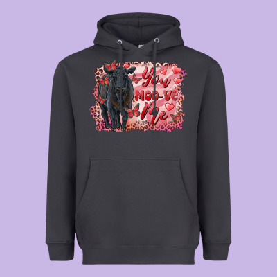 You Moo Ve  Me Black Angus Heavyweight Hoodie Designed By Ranaportraitstore