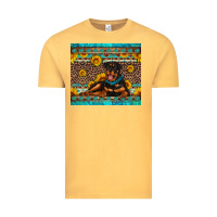 Vintage Mustard Rottweiler with western background Vintage Tee - Artiststas