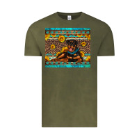 Vintage Olive Rottweiler with western background Vintage Tee - Artiststas