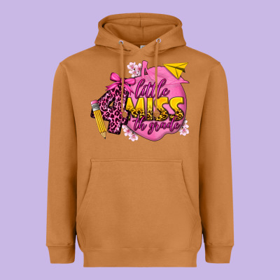 Little Miss 4th Grade Heavyweight Hoodie Designed By Texasbilliewilder