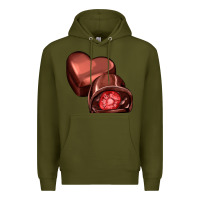Army Green heart chocolate Premium Hoodie - AdoDesignShop