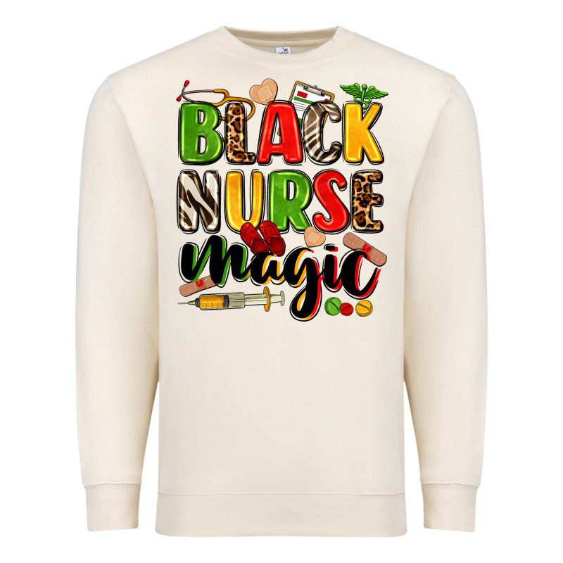 Black Nurse Magic Juneteenth Premium Sweatshirt by Zillion Design Studio | Teevron