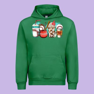 Baseball Coffee Cups Urban Hoodie Designed By Jasminsmagicworld