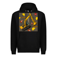 Black excavator seamless pattern Premium Hoodie - BundleAndBundleShop
