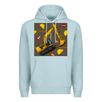 Blue Mist excavator seamless pattern Premium Hoodie - BundleAndBundleShop