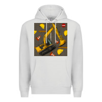 Dove Grey excavator seamless pattern Premium Hoodie - BundleAndBundleShop