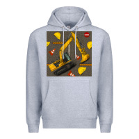 Heather Grey excavator seamless pattern Premium Hoodie - BundleAndBundleShop