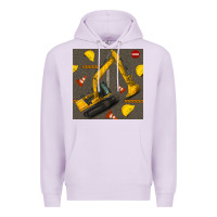 Lilac excavator seamless pattern Premium Hoodie - BundleAndBundleShop