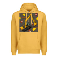 Mustard excavator seamless pattern Premium Hoodie - BundleAndBundleShop