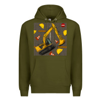 Army Green excavator seamless pattern Premium Hoodie - BundleAndBundleShop