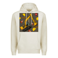 Oatmeal Heather excavator seamless pattern Premium Hoodie - BundleAndBundleShop