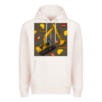 Pale Pink excavator seamless pattern Premium Hoodie - BundleAndBundleShop
