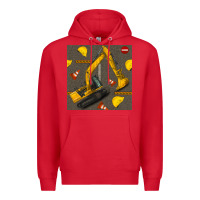 Red excavator seamless pattern Premium Hoodie - BundleAndBundleShop