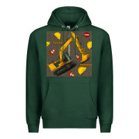 Sports Green excavator seamless pattern Premium Hoodie - BundleAndBundleShop