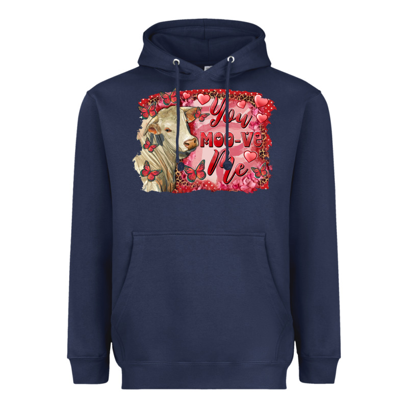 Valentine's Day You Moo Ve Me Charolais Cow Heavyweight Hoodie by RanaPortraitStore | Teevron