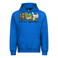 Cobalt Peace Love Leghorn Chicken Urban Hoodie - LillyAllenDesigns