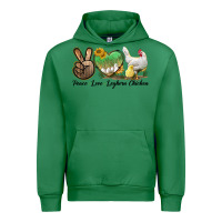 Emerald Peace Love Leghorn Chicken Urban Hoodie - LillyAllenDesigns
