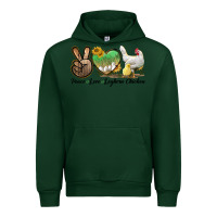 Forest Green Peace Love Leghorn Chicken Urban Hoodie - LillyAllenDesigns