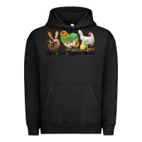 Pigment Black Peace Love Leghorn Chicken Urban Hoodie - LillyAllenDesigns