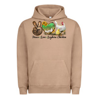 Pigment Burro Peace Love Leghorn Chicken Urban Hoodie - LillyAllenDesigns