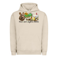 Pigment French Oak Peace Love Leghorn Chicken Urban Hoodie - LillyAllenDesigns