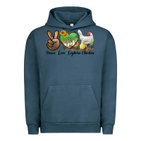 Pigment Midnight Navy Peace Love Leghorn Chicken Urban Hoodie - LillyAllenDesigns