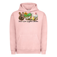 Pigment Salmon Peace Love Leghorn Chicken Urban Hoodie - LillyAllenDesigns
