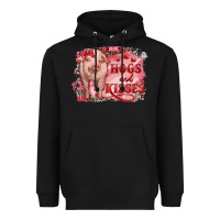 Black valentine's day pig hogs and kisses Heavyweight Hoodie - RanaPortraitStore