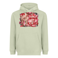 Matcha valentine's day pig hogs and kisses Heavyweight Hoodie - RanaPortraitStore