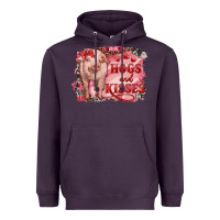 Valentine's Day Pig Hogs And Kisses Heavyweight Hoodie | Teevron