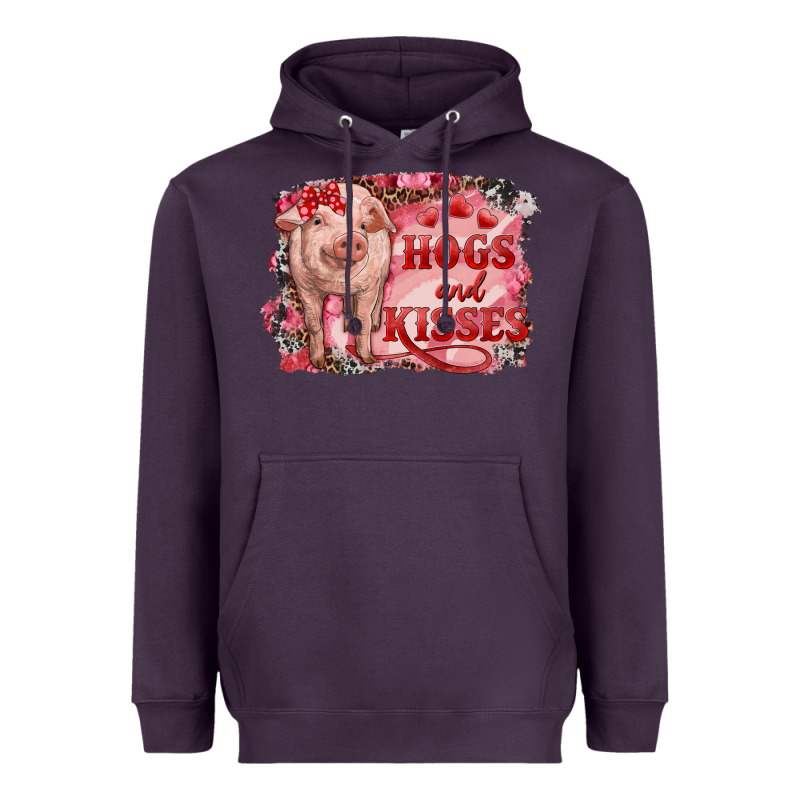 Valentine's Day Pig Hogs And Kisses Heavyweight Hoodie by RanaPortraitStore | Teevron