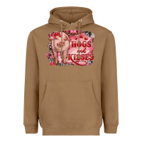 Toasted Coconut valentine's day pig hogs and kisses Heavyweight Hoodie - RanaPortraitStore