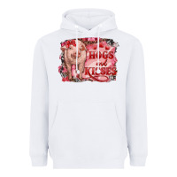 White valentine's day pig hogs and kisses Heavyweight Hoodie - RanaPortraitStore