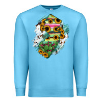Ocean Blue New jersey State Map Premium Sweatshirt - RanaPortraitStore