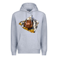 Heather Grey chocolate package Premium Hoodie - AdoDesignShop
