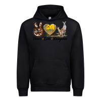 Black Peace Love Kangaroo Urban Hoodie - LillyAllenDesigns