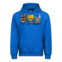 Cobalt Peace Love Kangaroo Urban Hoodie - LillyAllenDesigns