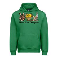 Emerald Peace Love Kangaroo Urban Hoodie - LillyAllenDesigns
