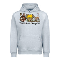 Heather Grey Peace Love Kangaroo Urban Hoodie - LillyAllenDesigns