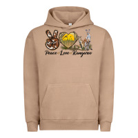 Pigment Burro Peace Love Kangaroo Urban Hoodie - LillyAllenDesigns