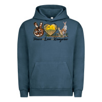Pigment Midnight Navy Peace Love Kangaroo Urban Hoodie - LillyAllenDesigns