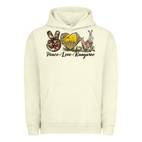 Pigment Pistachio Peace Love Kangaroo Urban Hoodie - LillyAllenDesigns