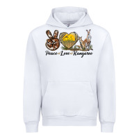 White Peace Love Kangaroo Urban Hoodie - LillyAllenDesigns