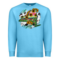 Ocean Blue New York State Map Premium Sweatshirt - RanaPortraitStore