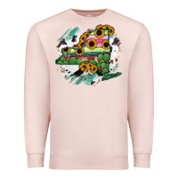 Pale Pink New York State Map Premium Sweatshirt - RanaPortraitStore