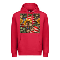 Cardinal usa flag with army boot seamless pattern Premium Hoodie - BundleAndBundleShop