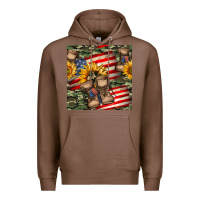 Chestnut usa flag with army boot seamless pattern Premium Hoodie - BundleAndBundleShop