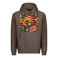 Coffee usa flag with army boot seamless pattern Premium Hoodie - BundleAndBundleShop