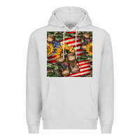 Dove Grey usa flag with army boot seamless pattern Premium Hoodie - BundleAndBundleShop