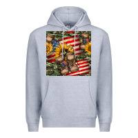 Heather Grey usa flag with army boot seamless pattern Premium Hoodie - BundleAndBundleShop